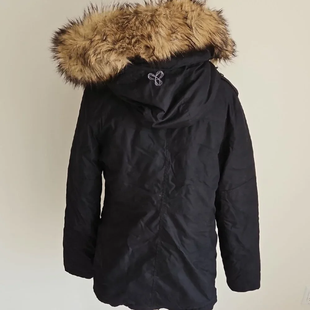 TNA Black  Faux Fur Winter Parka - Picture 2 of 7
